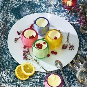 Villeroy & Boch Colored DeLight Yellow Crystal Tealight Candle Holders Set of 2